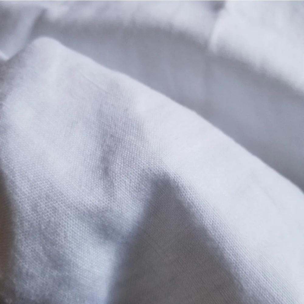1 West Elm linen pillow sham white gray side ties King